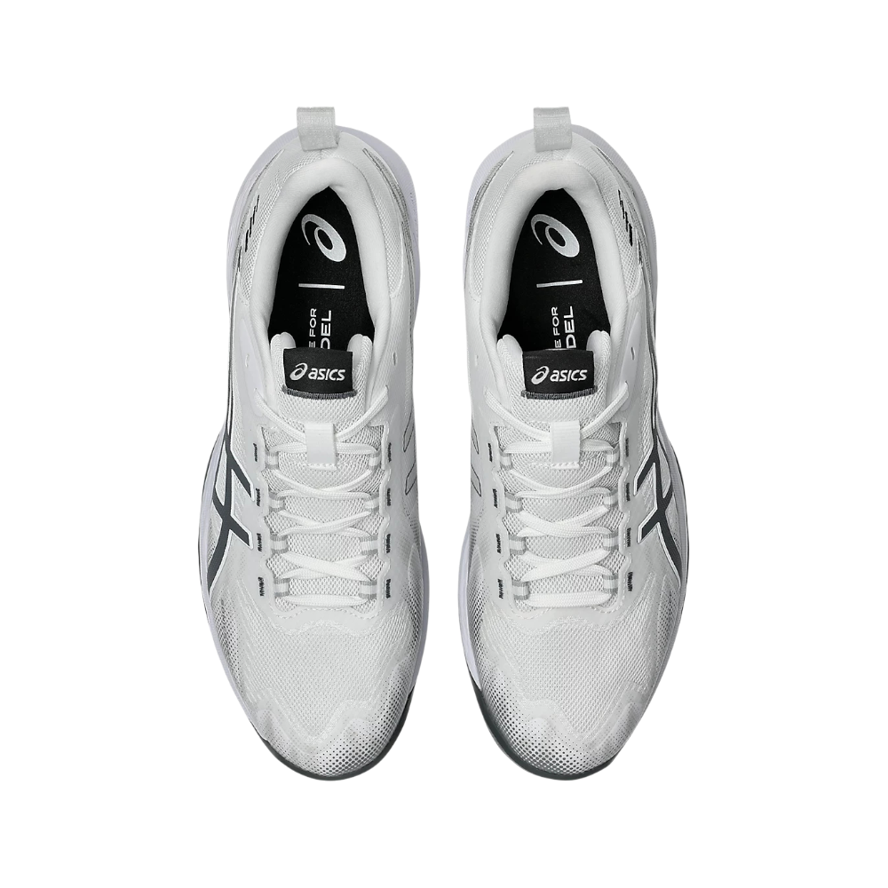 Zapatillas de pádel Asics Sonicsmash FF de hombre en blanco/gris, vista superior