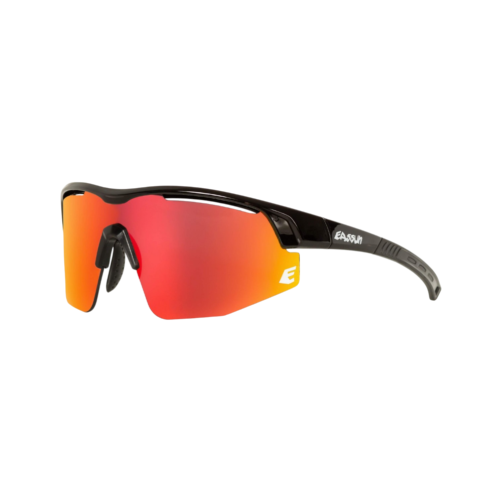 Gafas deportivas Eassun Sprint en negro brillo/rojo revo