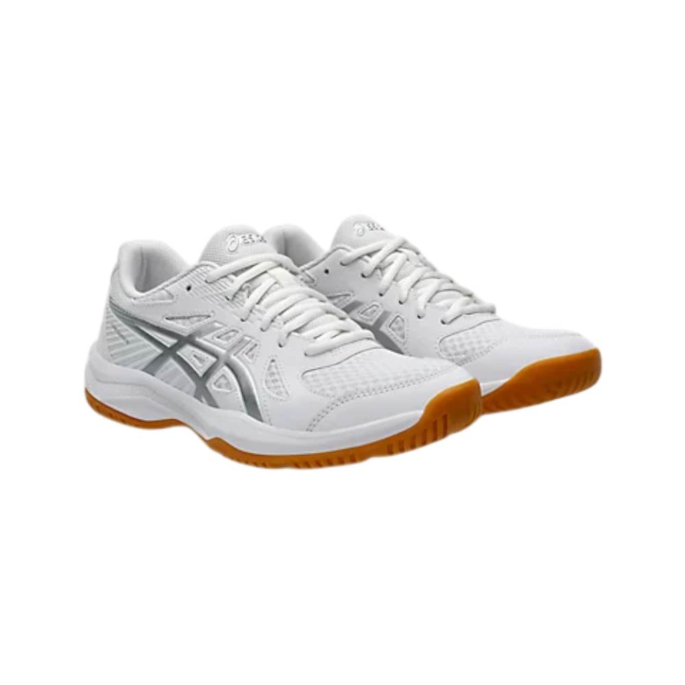 Zapatillas Asics Upcourt 6 Mujer Blanco/Plata — vista frontal