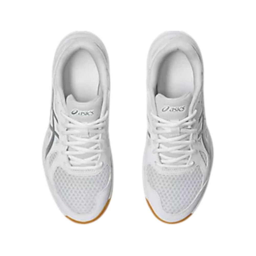 Zapatillas Asics Upcourt 6 Mujer Blanco/Plata — vista superior