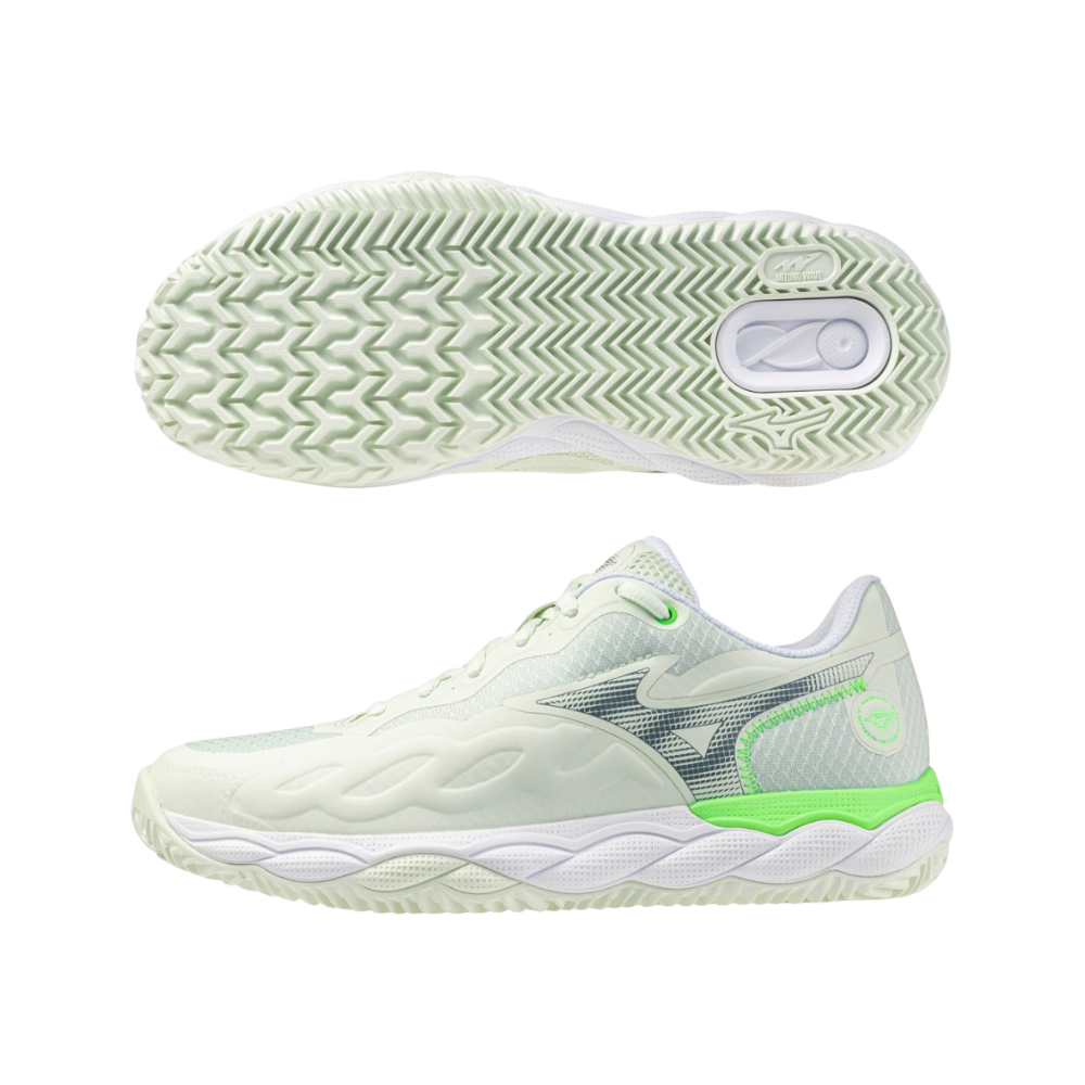 Zapatillas de Pádel Mizuno Wave Enforce Court Mujer Verde/Blanco — suela de espiga