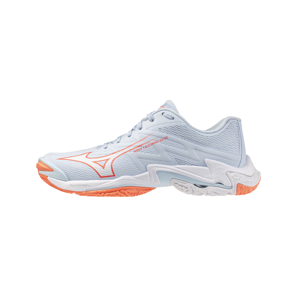 Zapatillas Mizuno Wave Lightning Elite Mujer Azul/Naranja — vista lateral