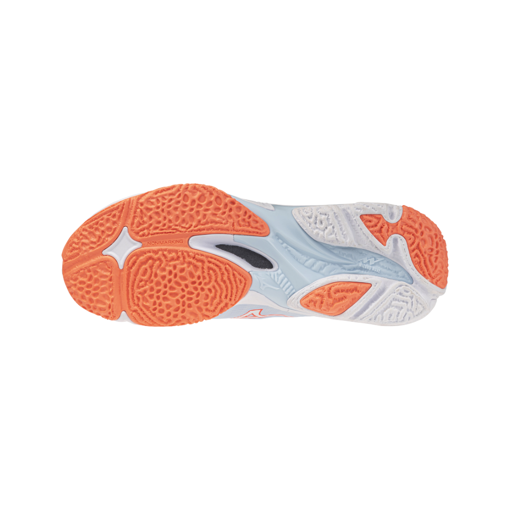 Zapatillas Mizuno Wave Lightning Elite Mujer Azul/Naranja — suela