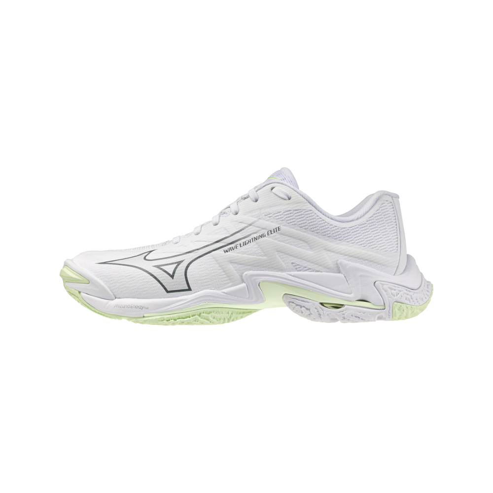 Zapatillas Mizuno Wave Lightning Elite Mujer Blanco/Verde — vista lateral