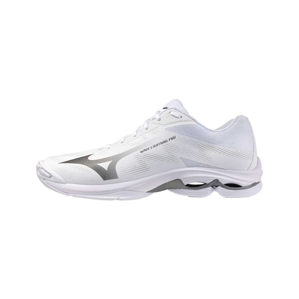 Zapatillas Mizuno Wave Lightning Pro Hombre Blanco/Negro — vista lateral