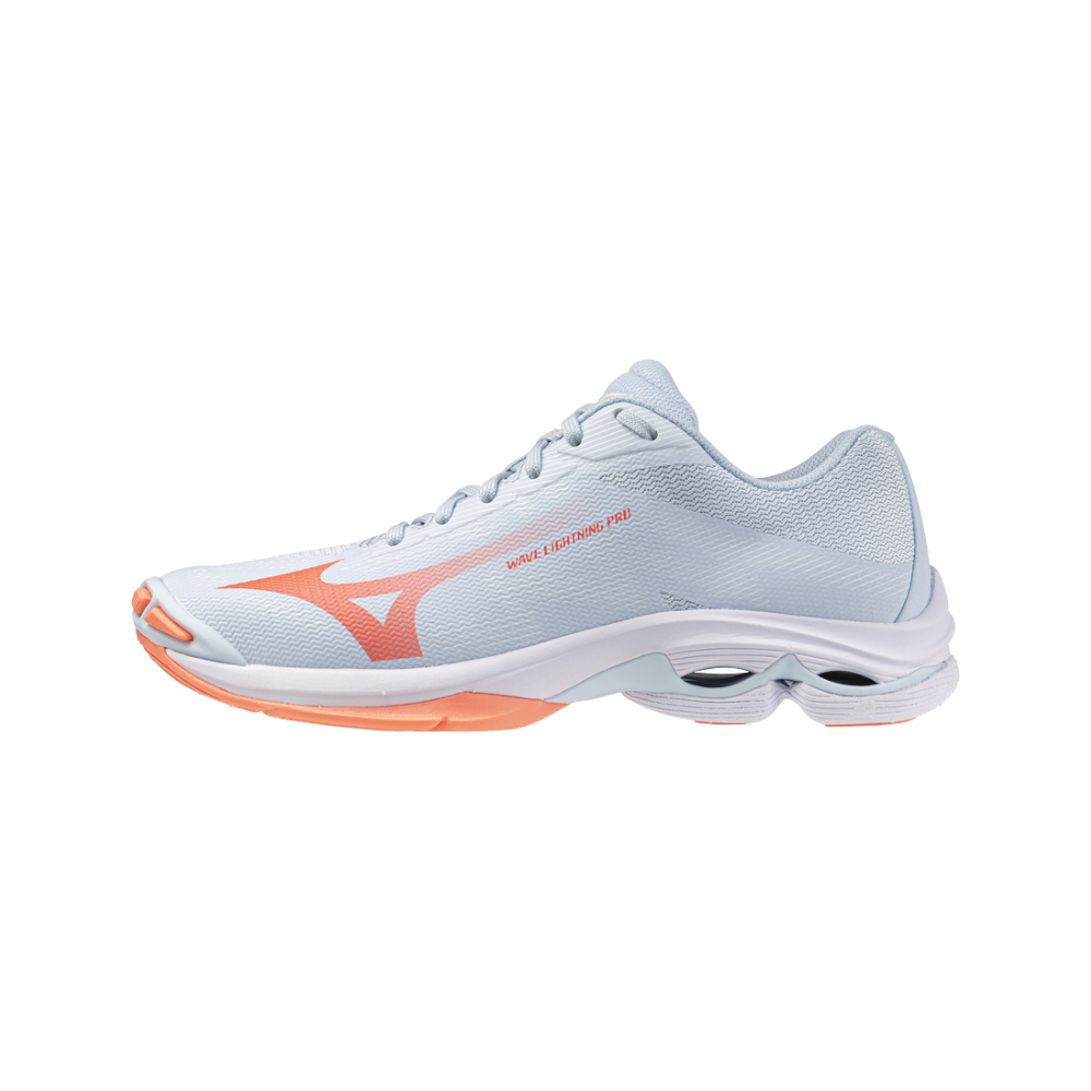 Zapatillas Mizuno Wave Lightning Pro Mujer Azul/Naranja — vista lateral