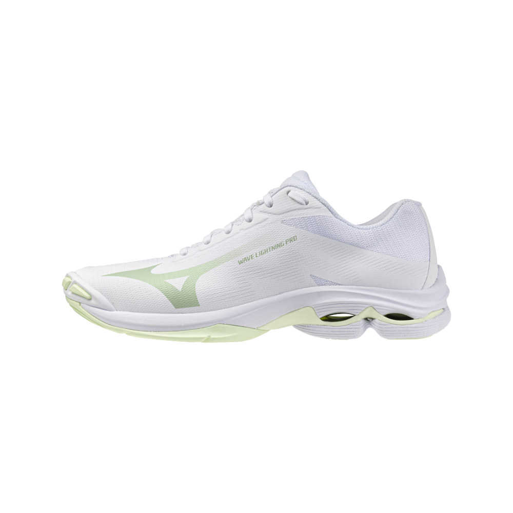 Zapatillas Mizuno Wave Lightning Pro Mujer Blanco/Aqua — vista lateral
