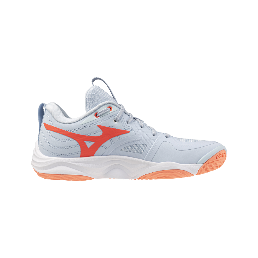 Zapatillas Mizuno Wave Momentum Elite Mujer Azul/Naranja — vista lateral interior