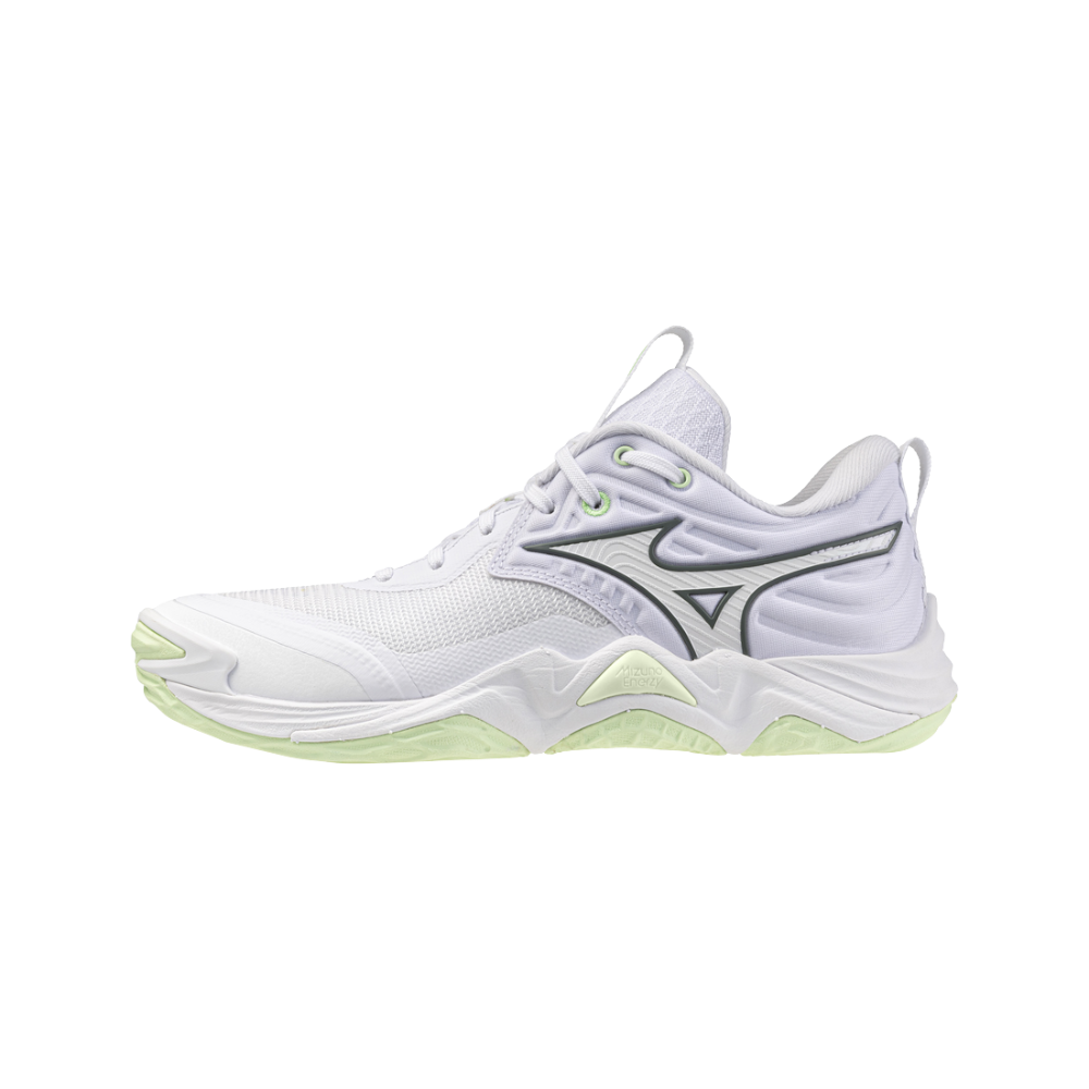 Zapatillas Mizuno Wave Momentum Elite Mujer Blanco/Verde — vista lateral