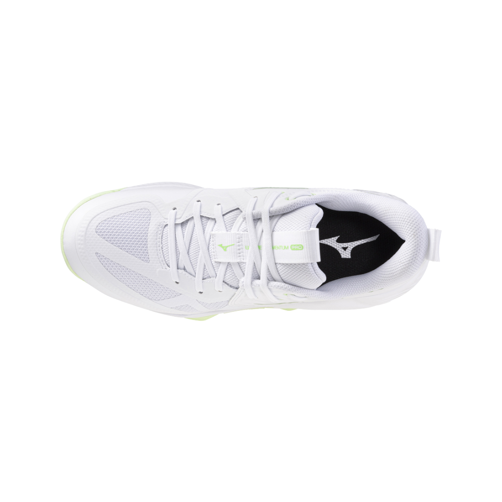 Zapatillas Mizuno Wave Momentum Pro Mujer Blanco/Aqua — vista superior