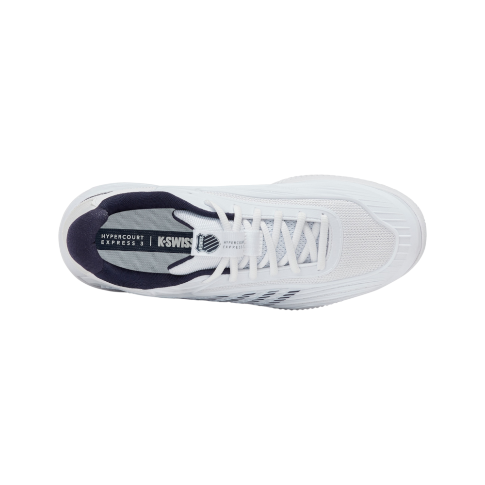 Zapatillas de Pádel K-Swiss Hypercourt Express 3 Clay Hombre Blanco/Azul Marino — detalle