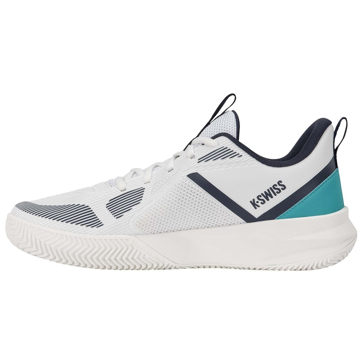 Zapatillas de pádel K-Swiss K-Speed Team Clay de hombre en blanco, vista lateral interior