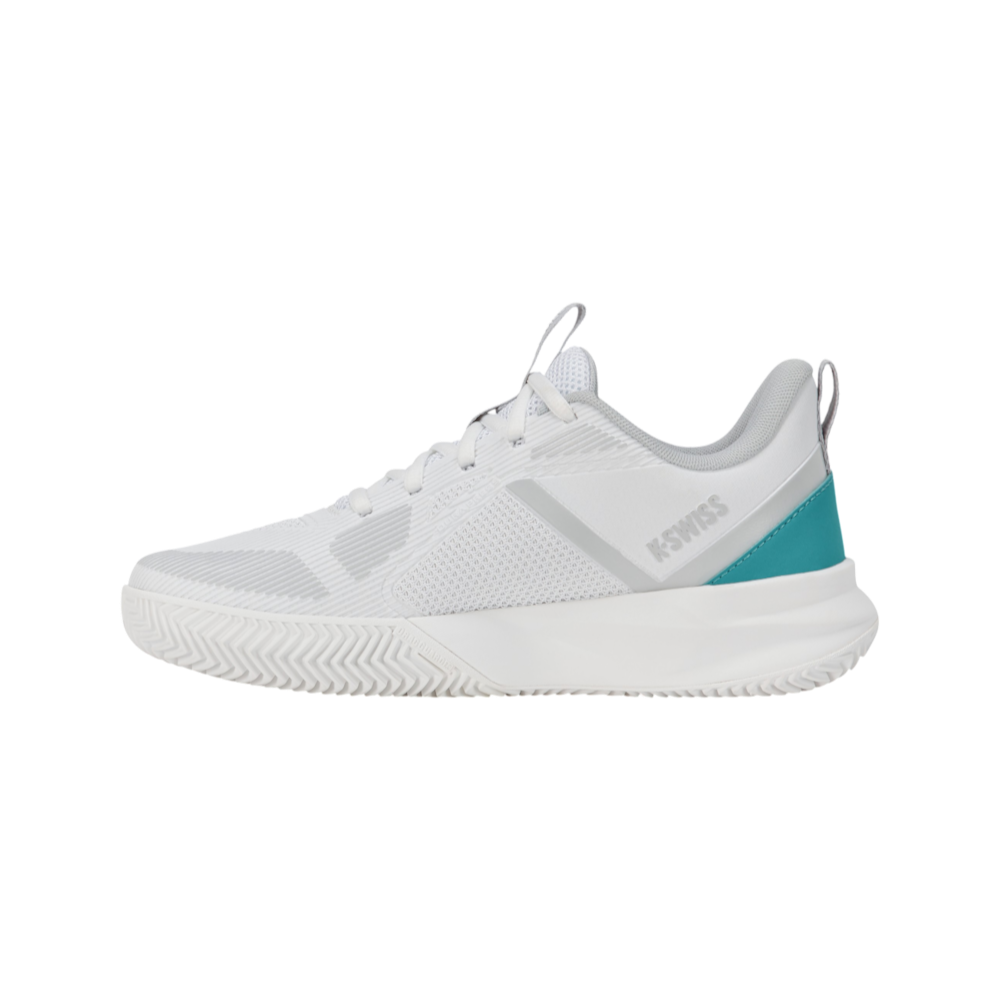 Zapatillas de pádel K-Swiss K-Speed Team Clay de mujer en blanco, vista lateral interior