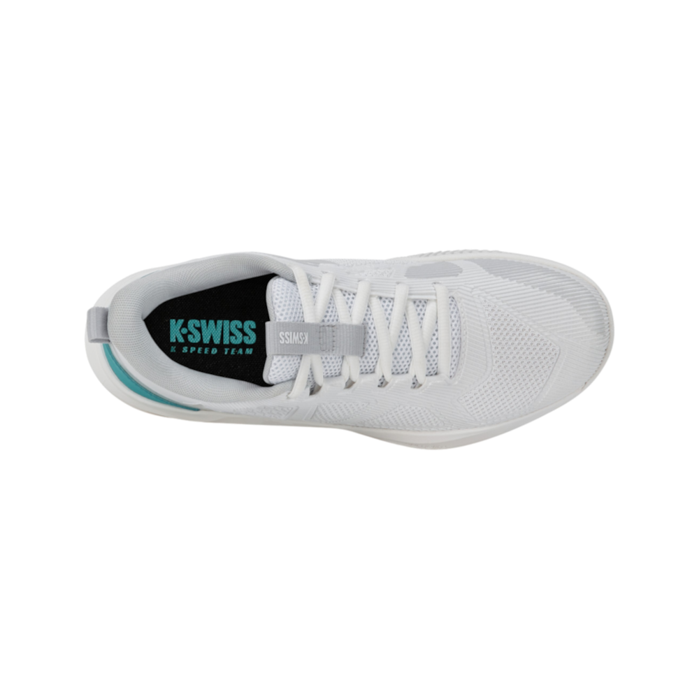 Zapatillas de pádel K-Swiss K-Speed Team Clay de mujer en blanco, vista superior