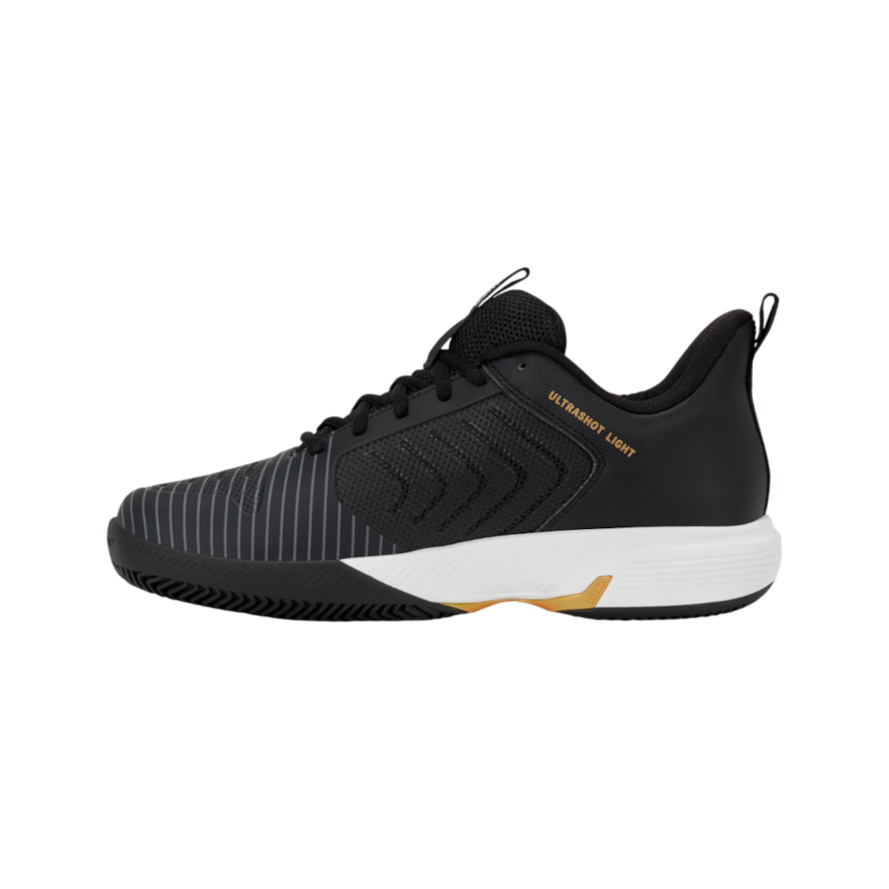 Zapatillas de pádel K-Swiss Ultrashot Light Clay de hombre en negro, vista lateral interior