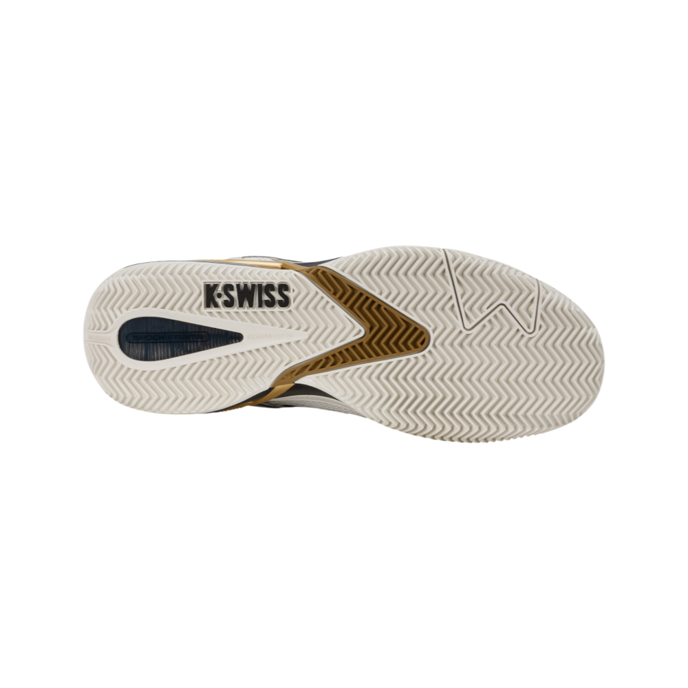Zapatillas de pádel K-Swiss Ultra Shot 4 Clay de hombre en blanco, detalle de la suela