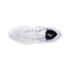 Zapatillas de pádel PadelHouse Mizuno Wave Momentum Pro en color blanco y gris con diseño técnico de malla