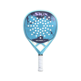 Pala de pádel Siux Valkiria GO de padelhouse en azul celeste y violeta con acabado brillante y diseño ergonómico