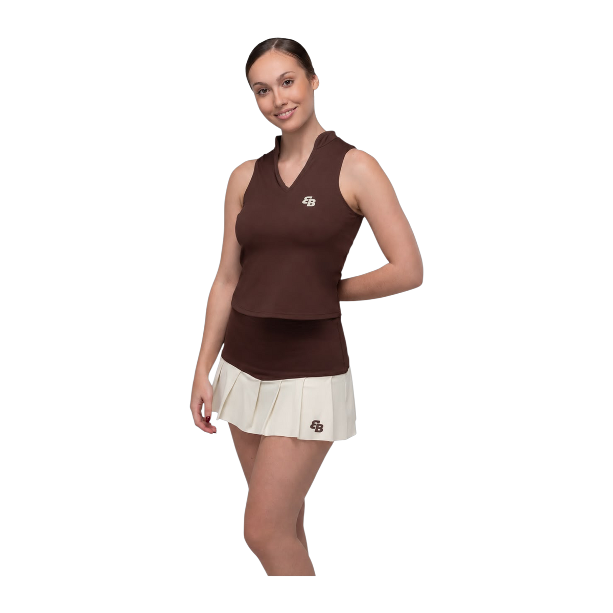 Falda de Pádel BB Sport Cabo Mujer Chocolate/Beige (2)