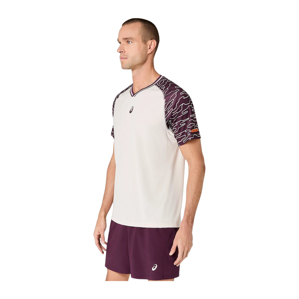 Camiseta de Pádel Asics Court Manga Corta Hombre Avena (3)