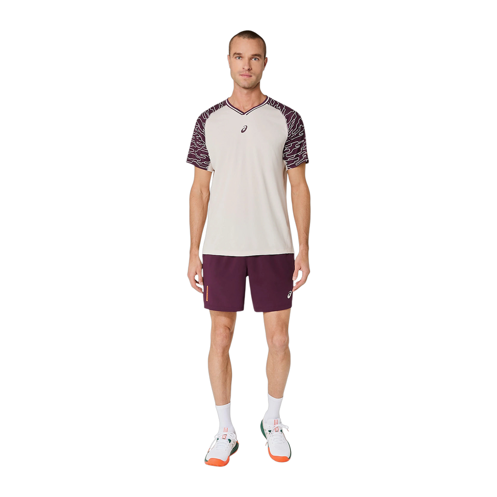 Camiseta de Pádel Asics Court Manga Corta Hombre Avena (4)