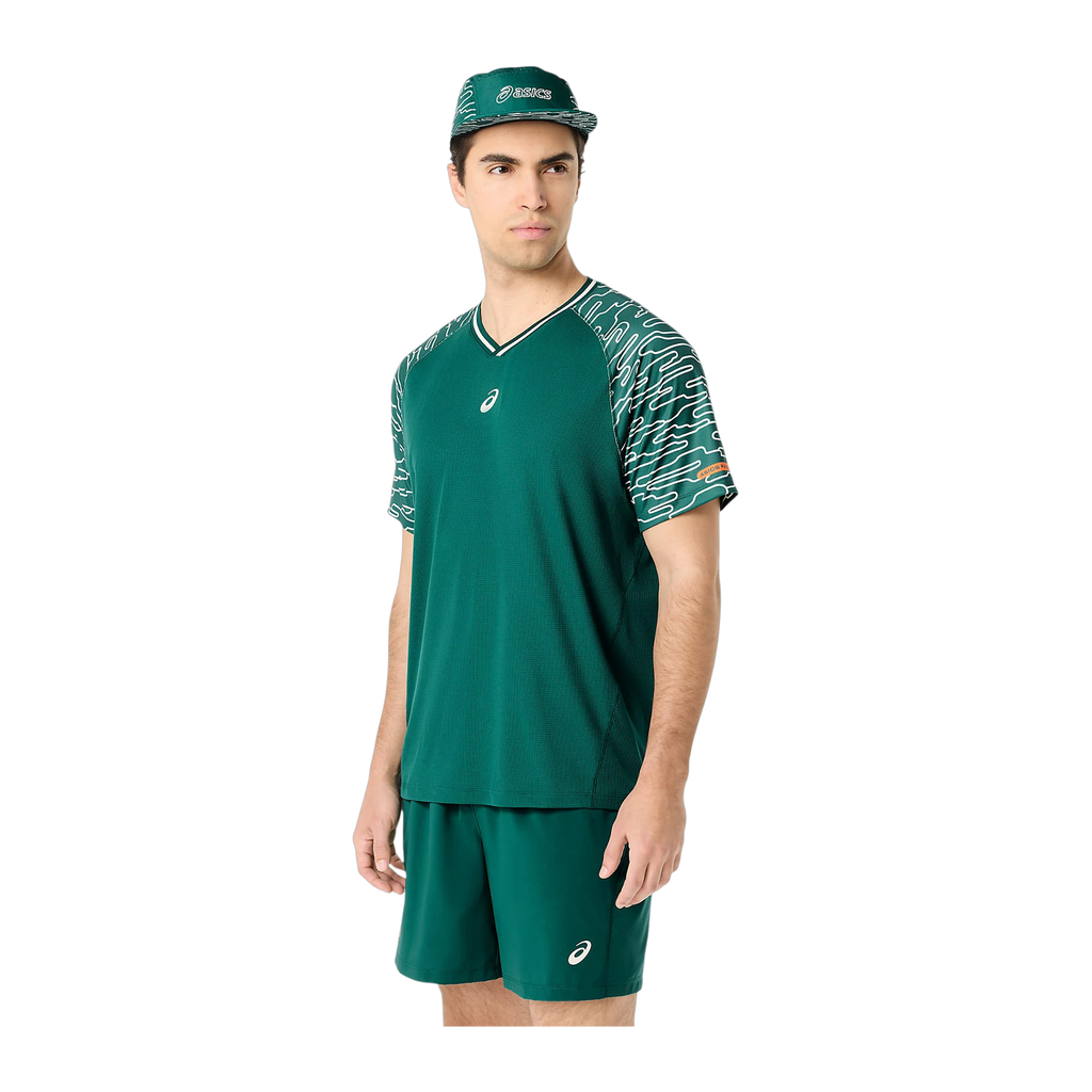 Camiseta de Pádel Asics Court Manga Corta Hombre Verde Jade (3)