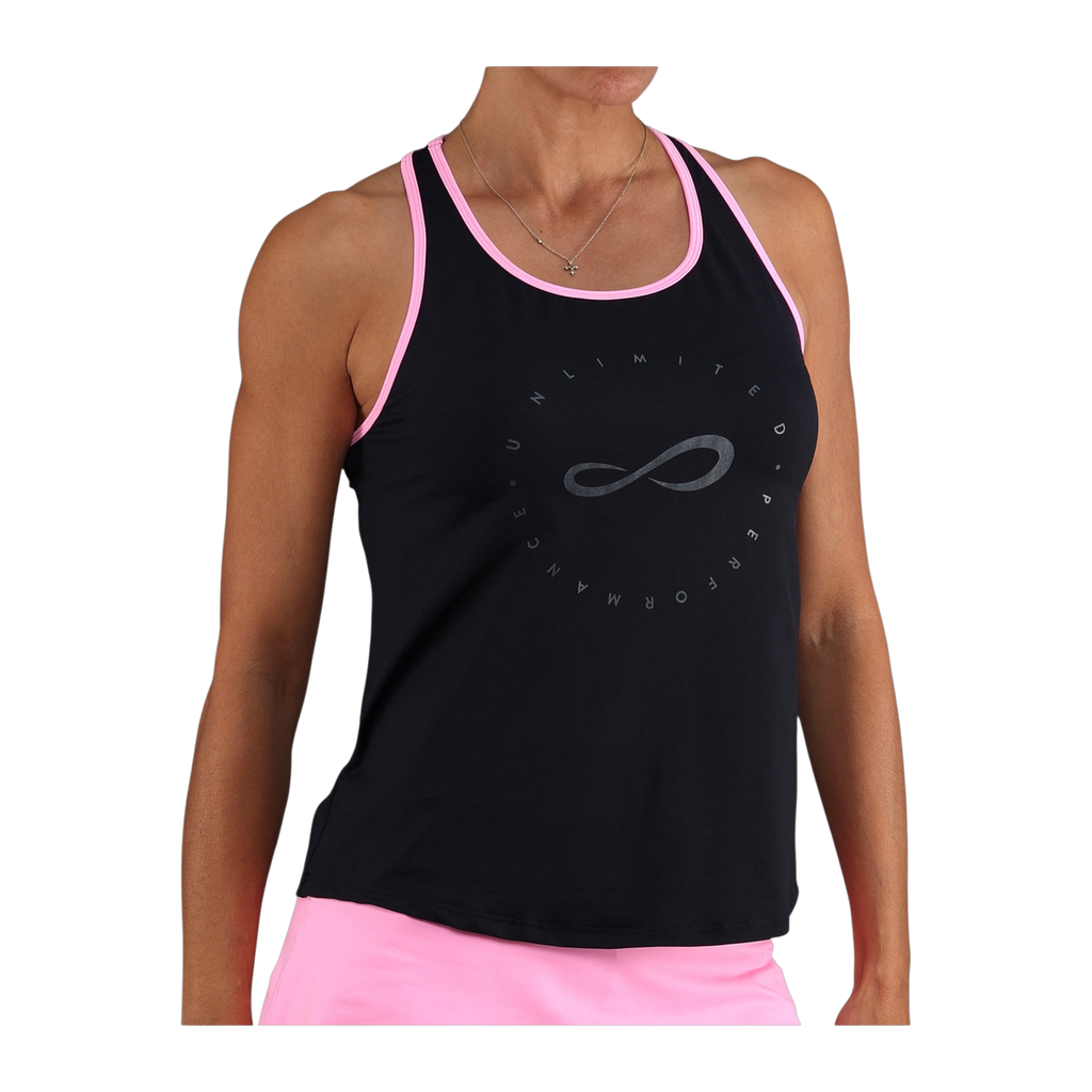 Camiseta de Pádel Endless Cercle Mujer Negro/Rosa
