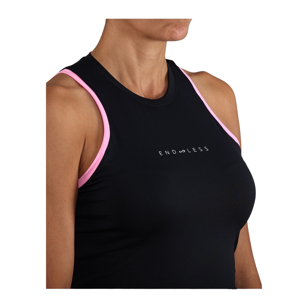 Camiseta de Pádel Endless Essential Mujer Negro/Rosa (4)