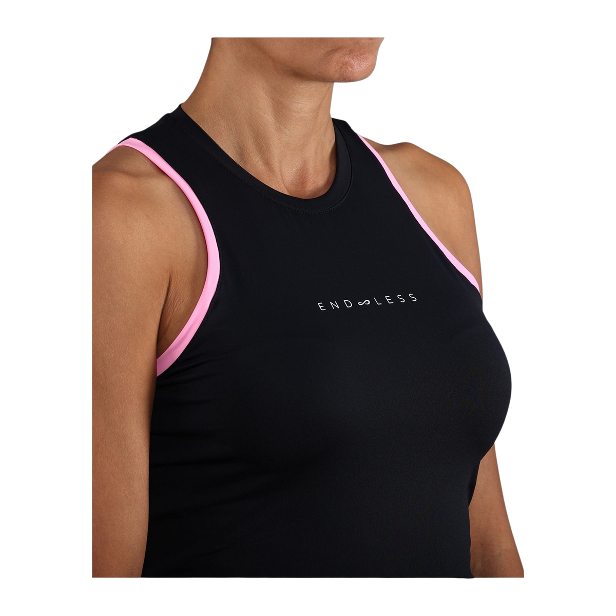 Camiseta de Pádel Endless Essential Mujer Negro/Rosa (4)