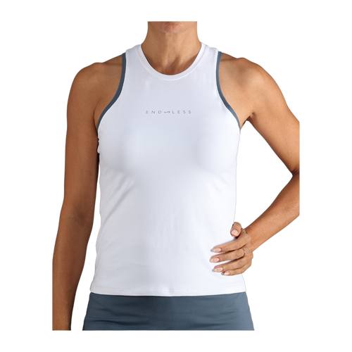 Camiseta de Pádel Endless Essential Mujer Blanco/Denim