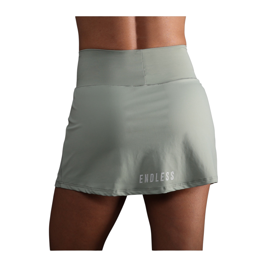 Falda de Pádel Endless Minimal Tiro Alto Mujer Verde Militar Claro (2)