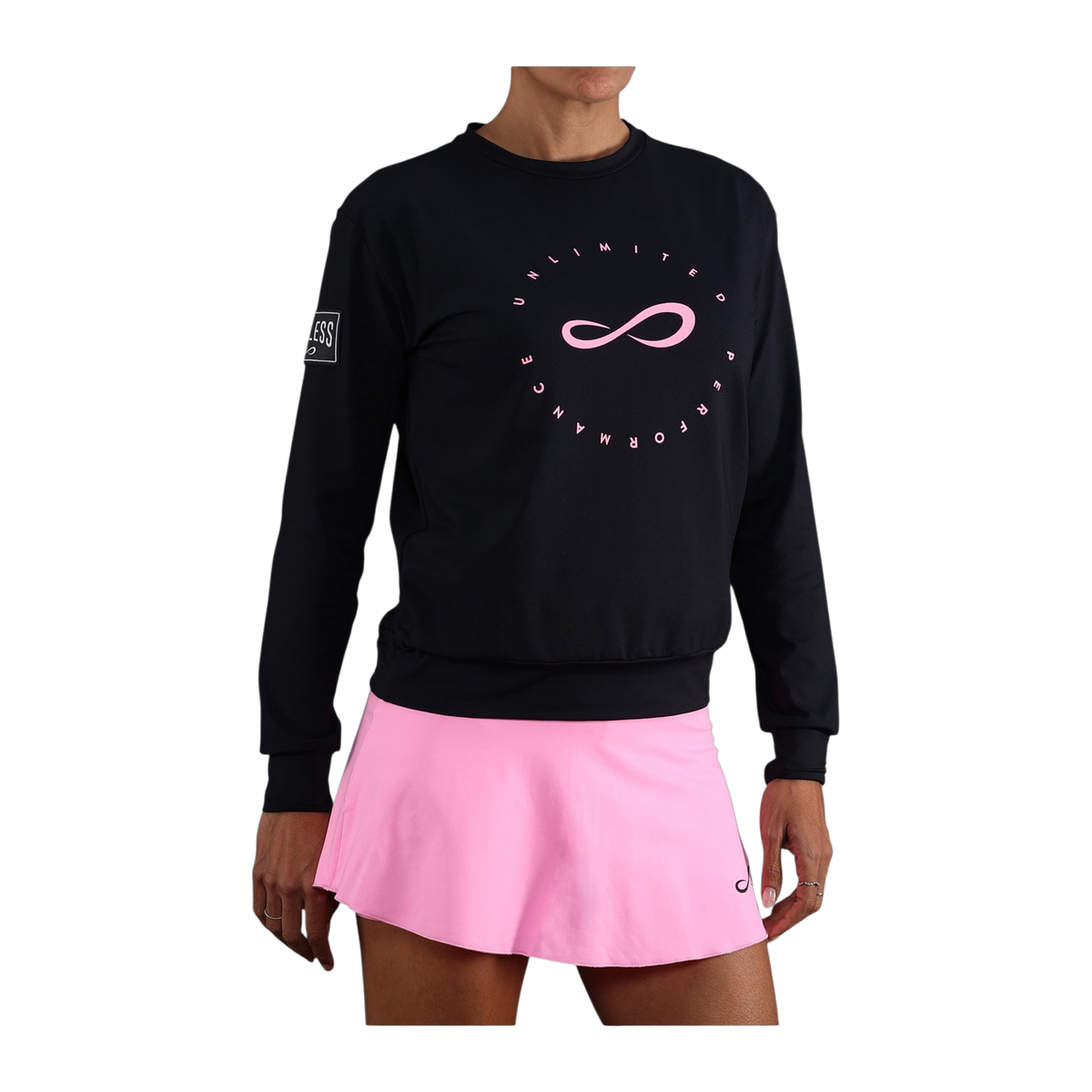Sudadera de Pádel Endless Inner Tech Mujer Negro/Rosa