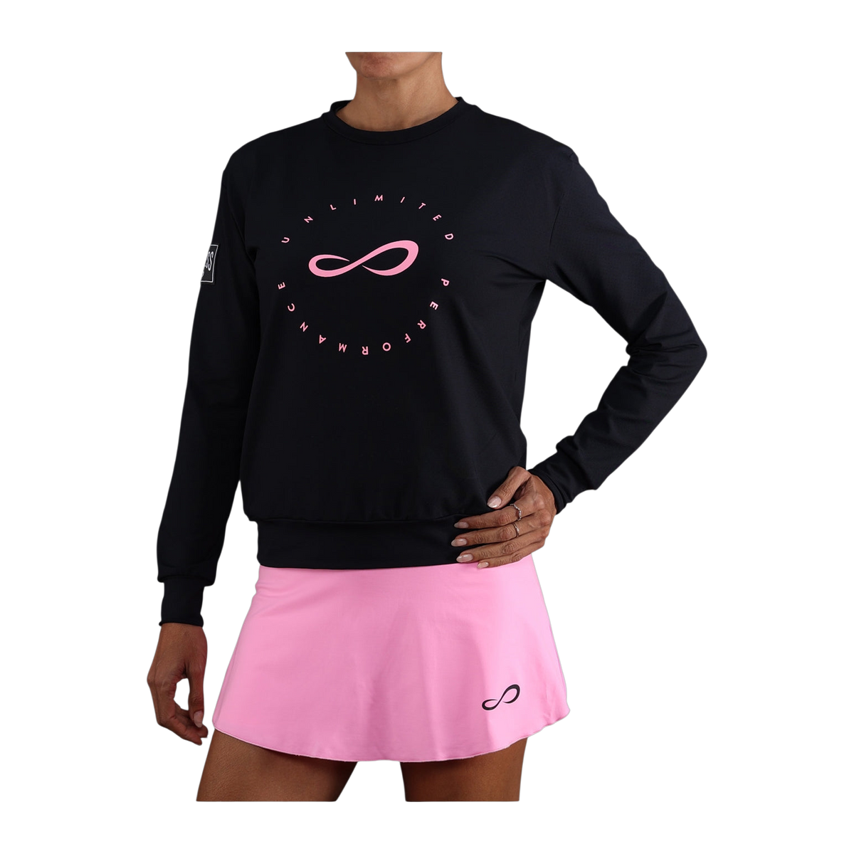 Sudadera de Pádel Endless Inner Tech Mujer Negro/Rosa (3)