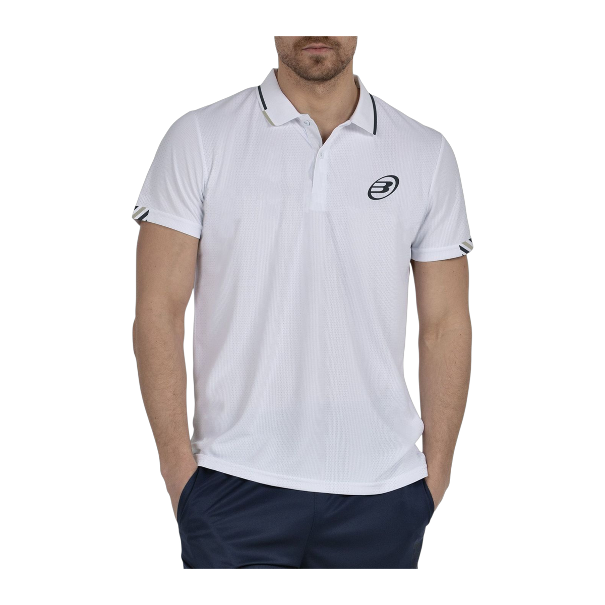 Polo de Pádel Bullpadel Tasel Hombre Blanco (2)