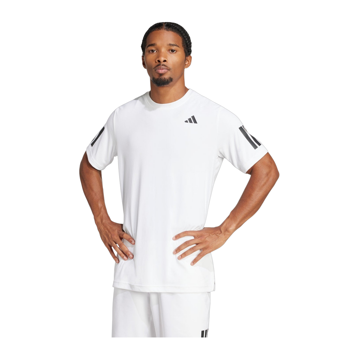 Camiseta de Pádel Adidas Club 3 Bandas Hombre Blanco (2)