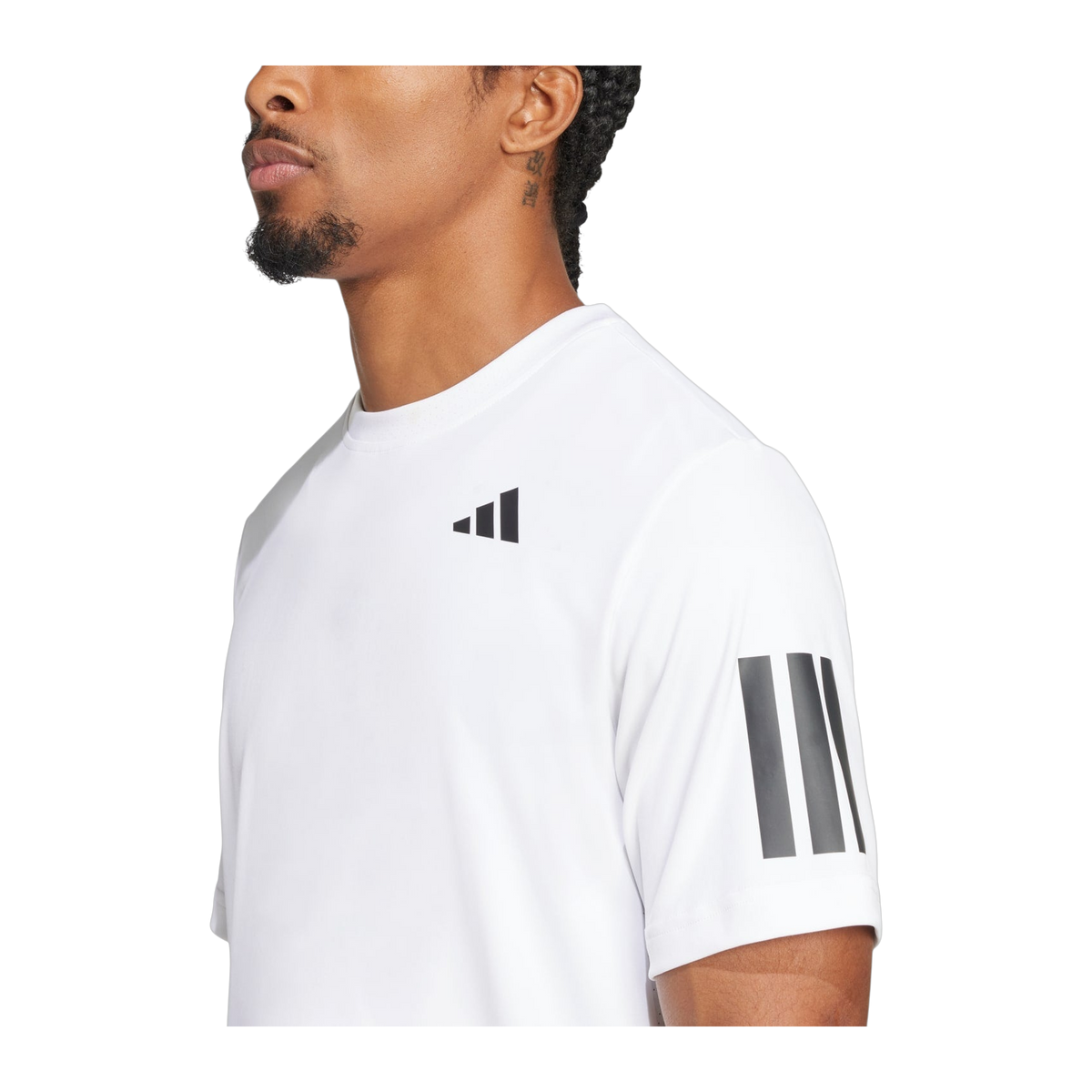 Camiseta de Pádel Adidas Club 3 Bandas Hombre Blanco (4)
