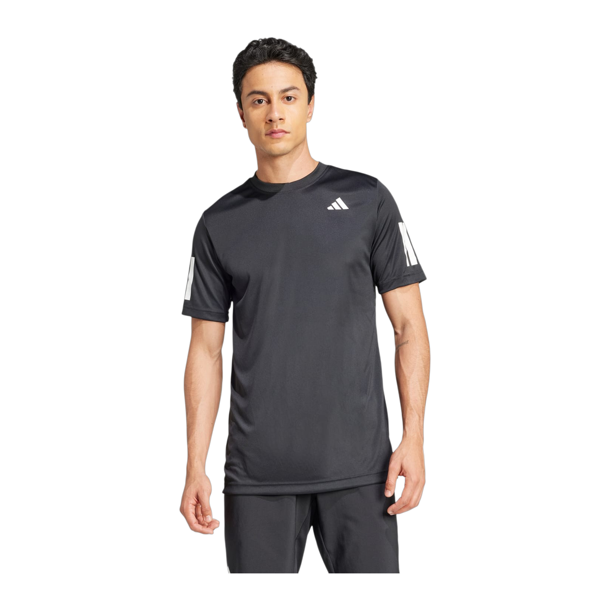 Camiseta de Pádel Adidas Club 3 Bandas Hombre Negro (2)
