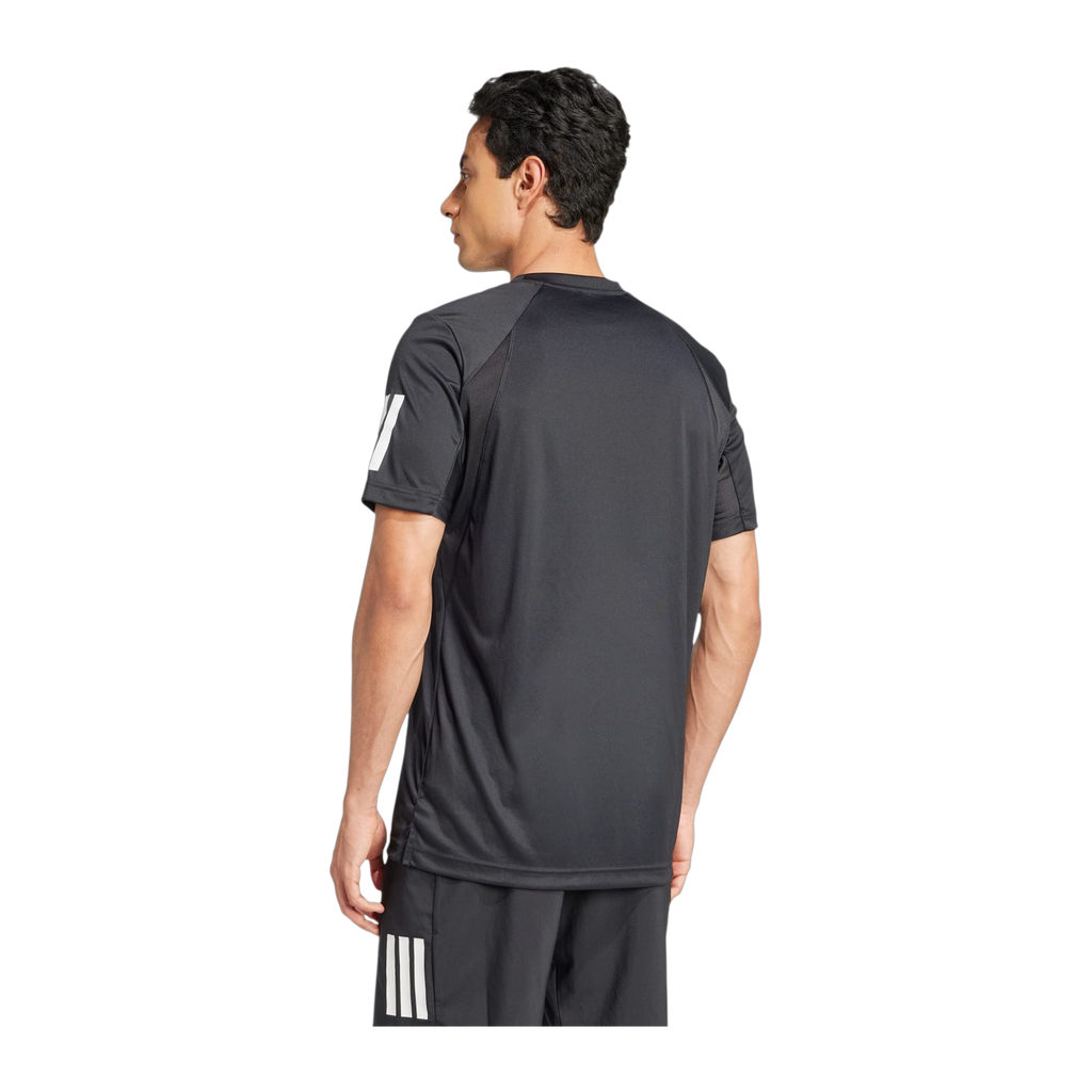 Camiseta de Pádel Adidas Club 3 Bandas Hombre Negro (3)