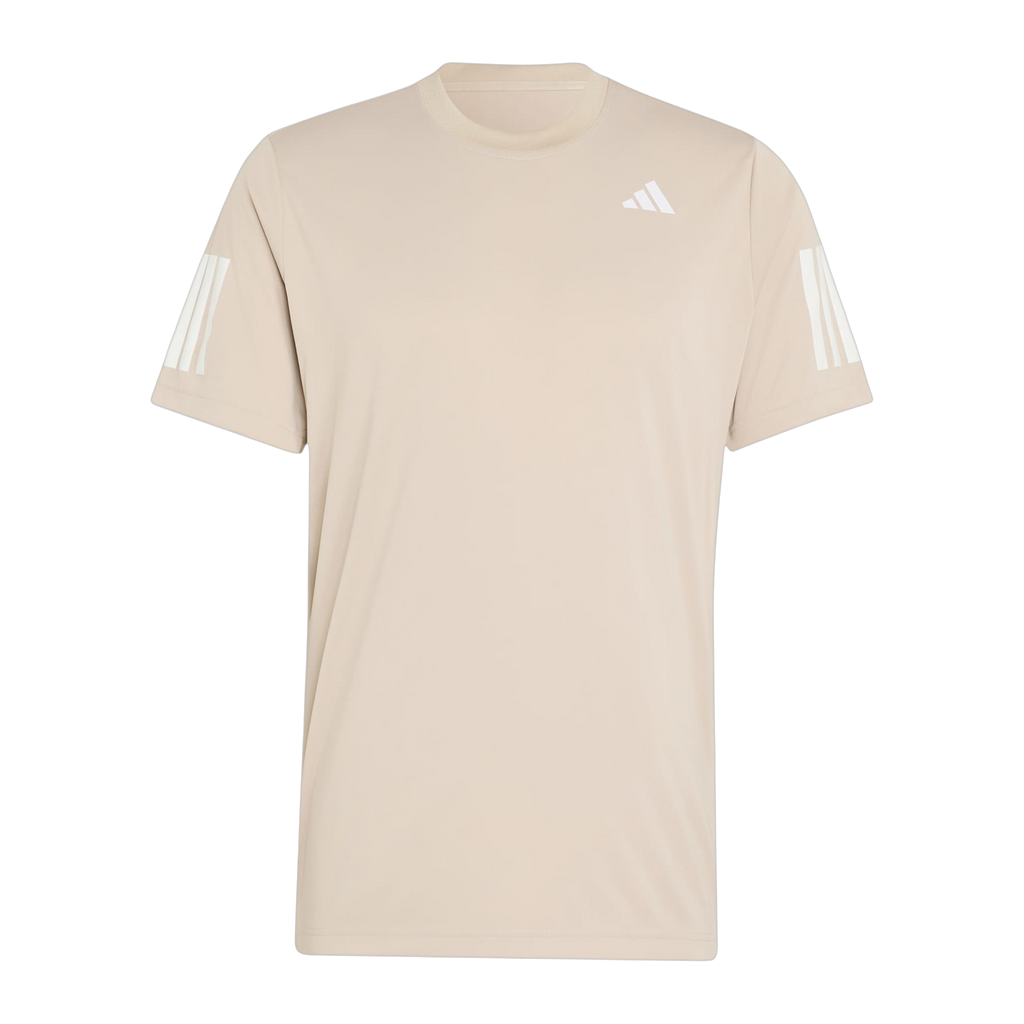 Camiseta de Pádel Adidas Club 3 Bandas Hombre Beige