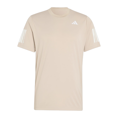 Camiseta de Pádel Adidas Club 3 Bandas Hombre Beige