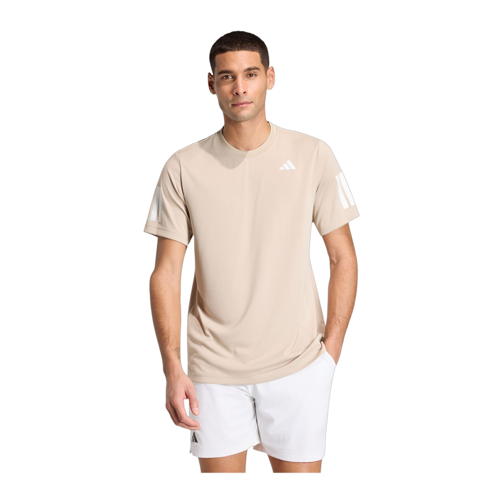 Camiseta de Pádel Adidas Club 3 Bandas Hombre Beige (2)