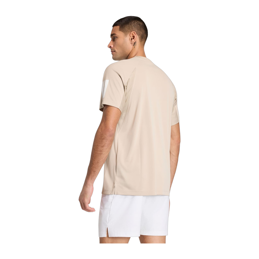 Camiseta de Pádel Adidas Club 3 Bandas Hombre Beige (3)