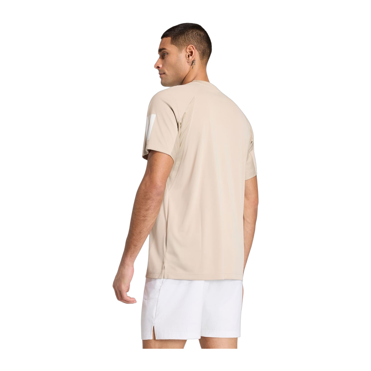 Camiseta de Pádel Adidas Club 3 Bandas Hombre Beige (3)