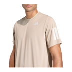 Camiseta de Pádel Adidas Club 3 Bandas Hombre Beige (4)