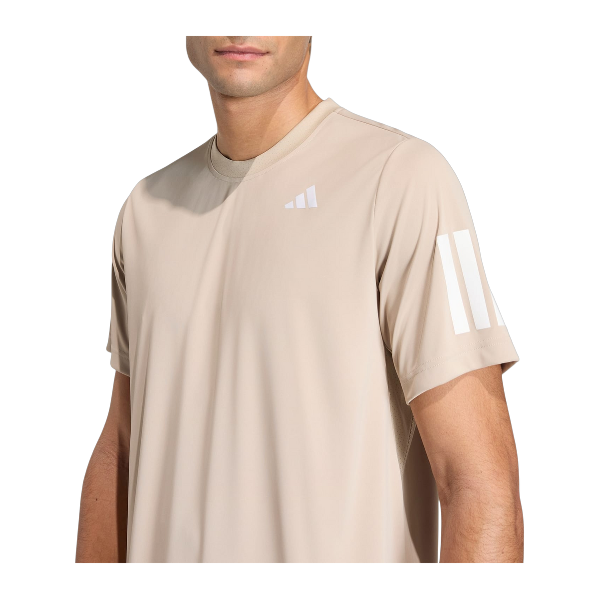 Camiseta de Pádel Adidas Club 3 Bandas Hombre Beige (4)