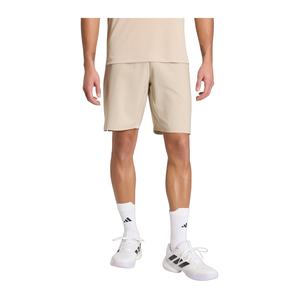 Pantalón corto de Pádel Adidas Club 3 Bandas Hombre Beige (2)