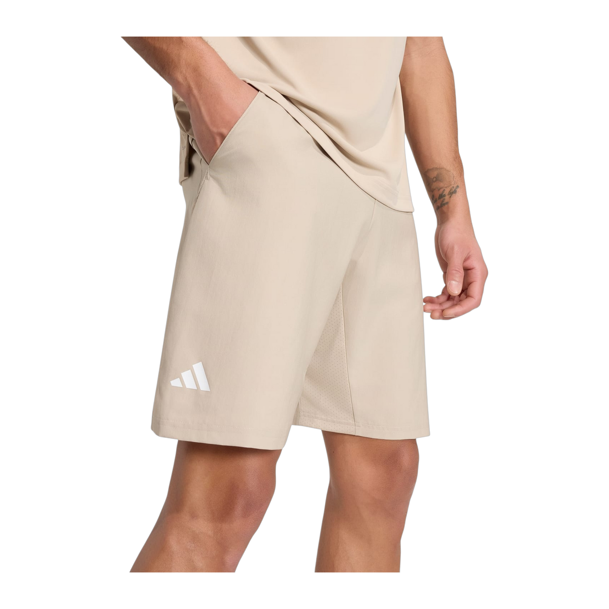 Pantalón corto de Pádel Adidas Club 3 Bandas Hombre Beige (4)
